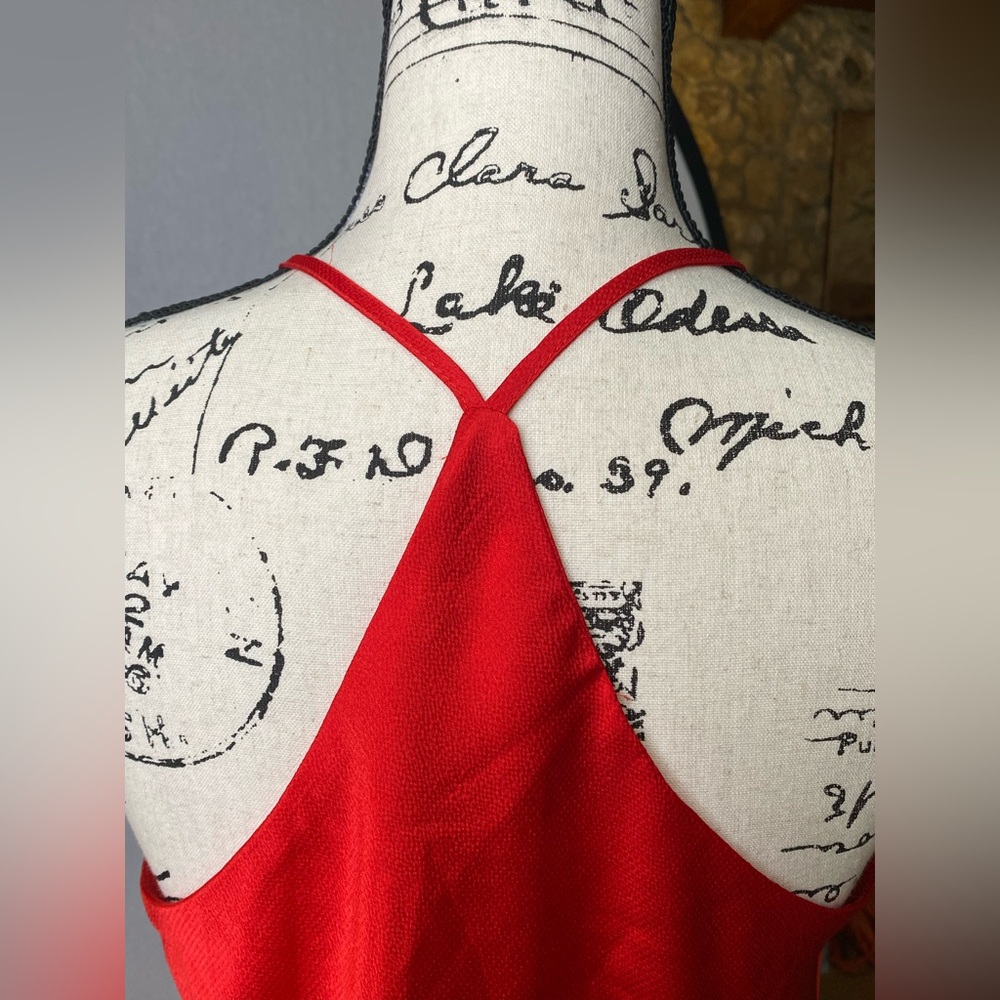 Vicolo Red Cami Top Made in Italy Silky Spaghetti Strap Tank - Picture 3 of 16